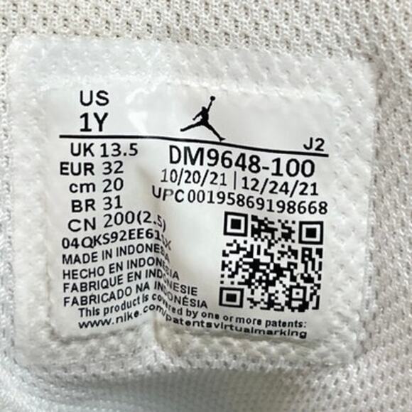 Nike Air Jordan 1 Mid SE Girl Multi Knit Sneaker Basketball Shoes White Sz 1Y - Picture 7 of 7